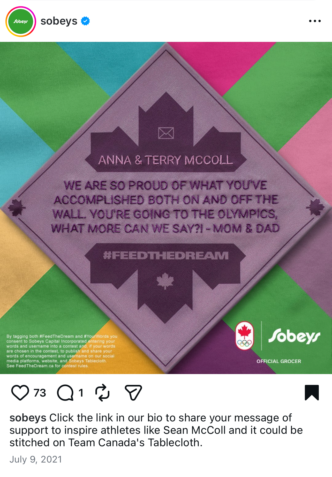 Sobeys social post - Sean McColl